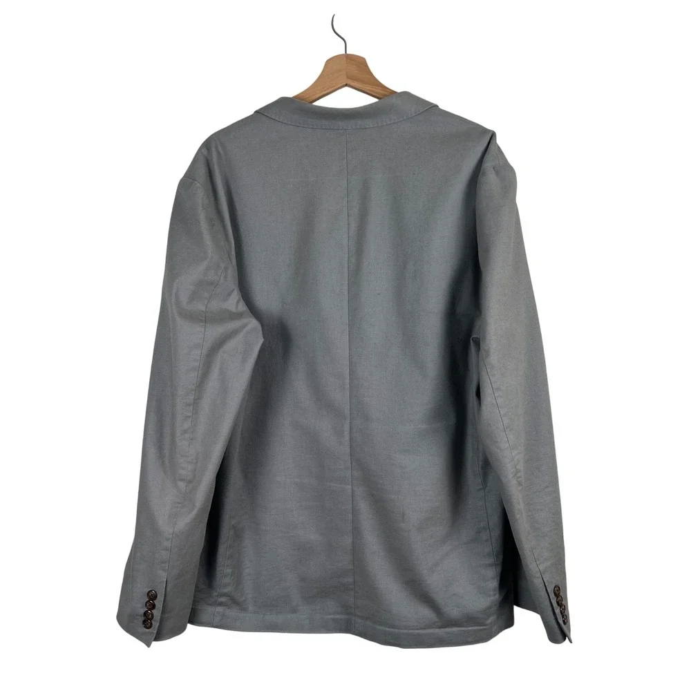 J.Crew Mens Hemp Cotton Blend Unstructured Blazer Grey BC612 XL